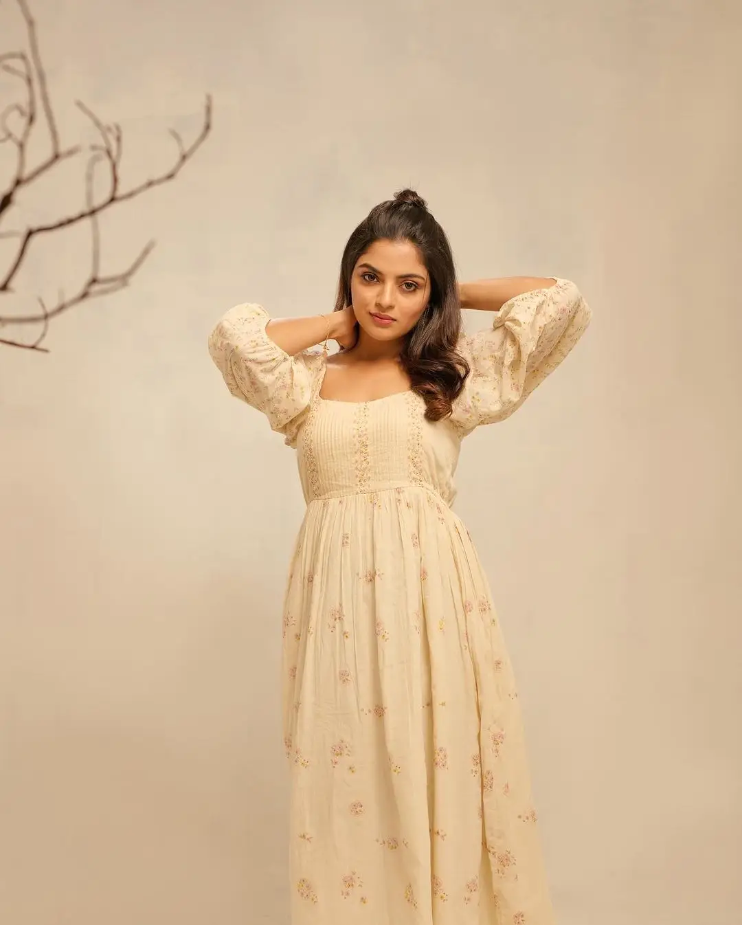 Nikhila Vimal Stills in White Gown